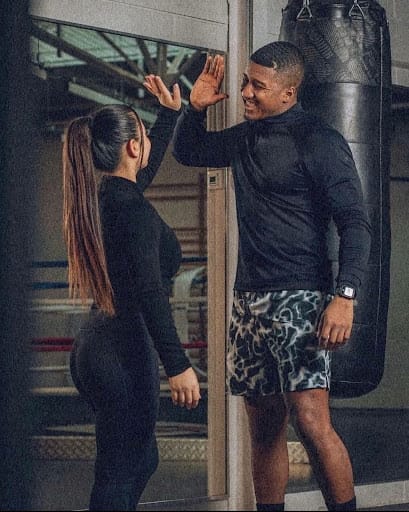 A couple at the gym